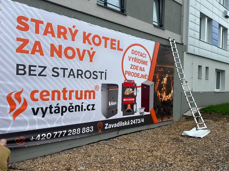 Centrum vytápění — velkoformátový PVC banner